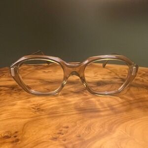 Vintage American Optical AO Eyeglasses Translucent Brown Geometric Frame 46-20